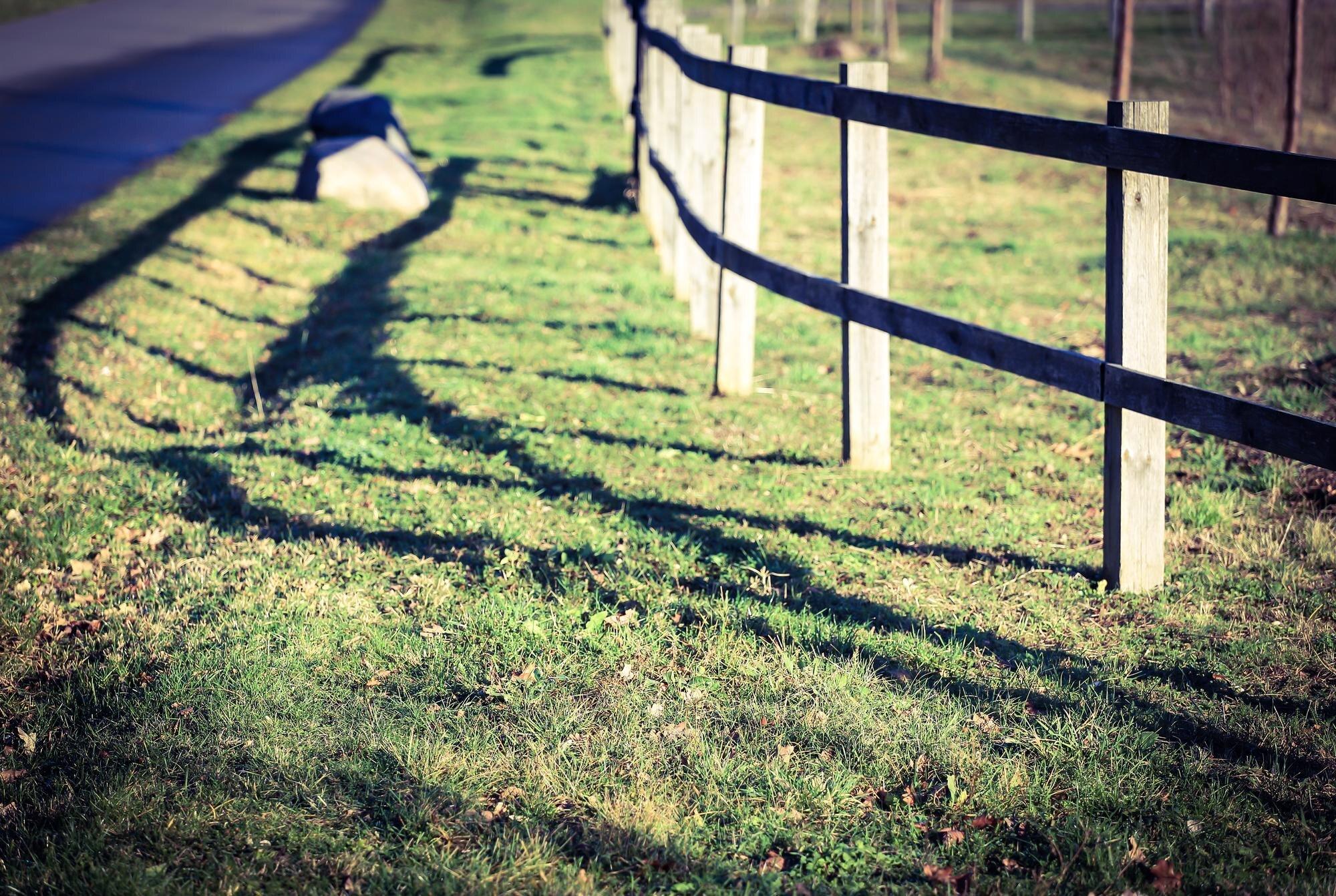 Fence On Green Field