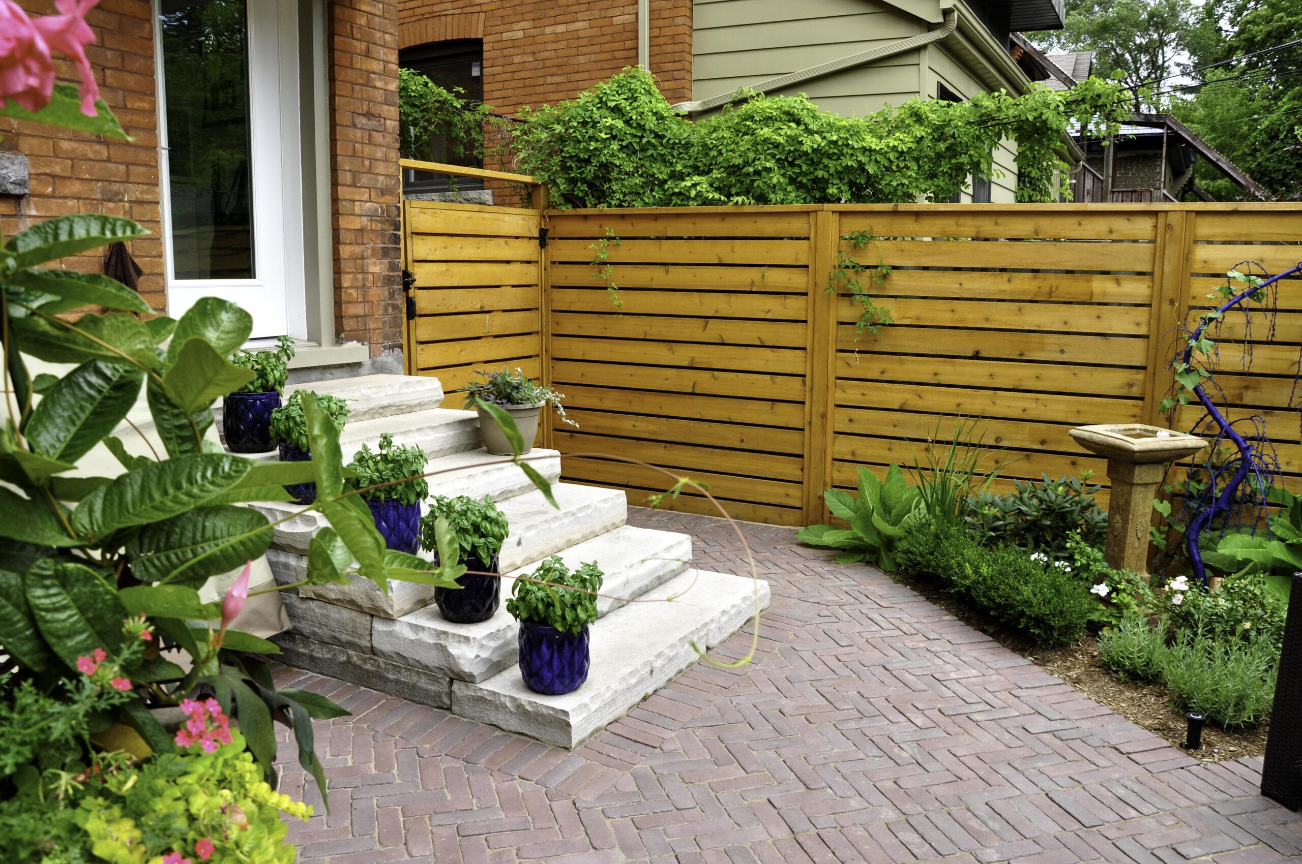 Luxury Urban Garden Detail Of Natural Stone Steps