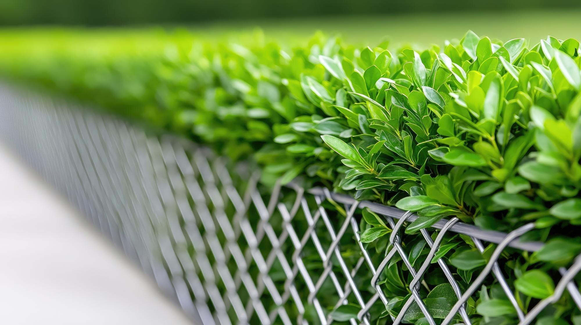 Modern Stainless Steel Mesh Fence Complements Lush