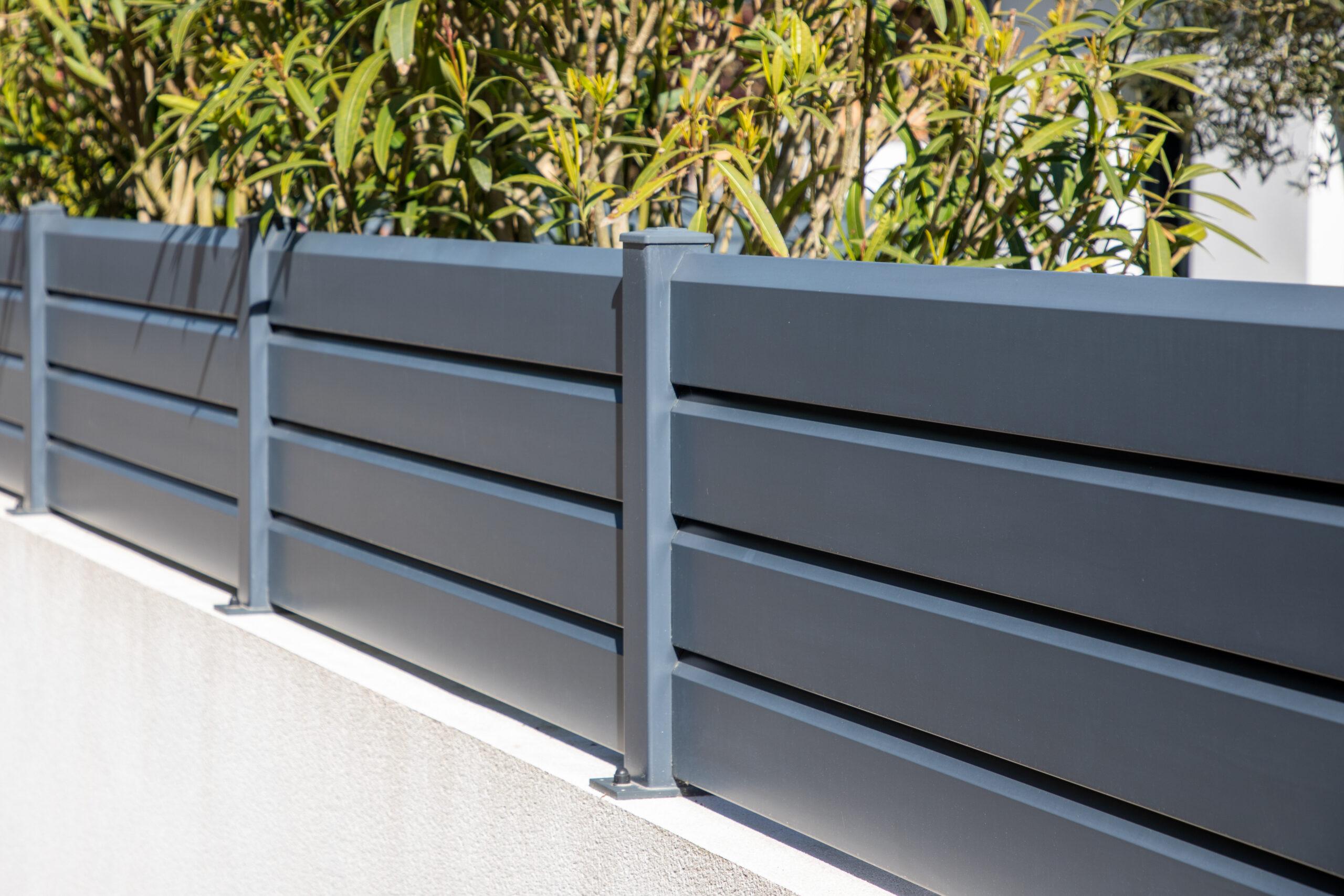Wall Fence Grey Aluminium New Modern Barrier Of Su